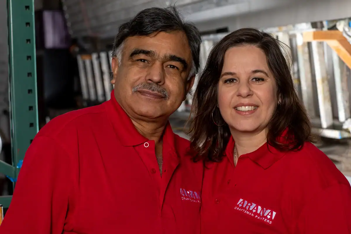 Catherine Baldi and her husband, founders of Arana Craftsman Painters
